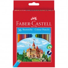 Карандаши цветные Faber-Castell Замок, 36цв., шестигр., заточ., картон, европодвес