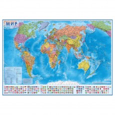 Карта Мир политическая Globen, 1:55млн., 590*400мм, интерактивная