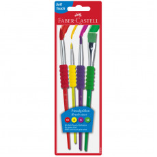 Набор кистей Faber-Castell 4шт., круглые № 10, 2, 6, плоская №12, блистер, европодвес