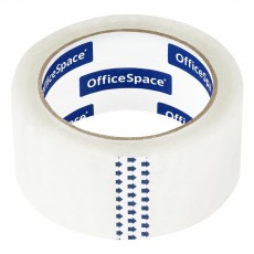 Клейкая лента упаковочная OfficeSpace, 48мм*66м, 50мкм, усиленная, морозостойкая, ШК