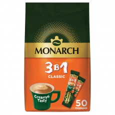 Кофе растворимый Monarch Classic, 3в1, порошкообразный, порционный, 50 пакетиков*13,5г, мягкая упаковка