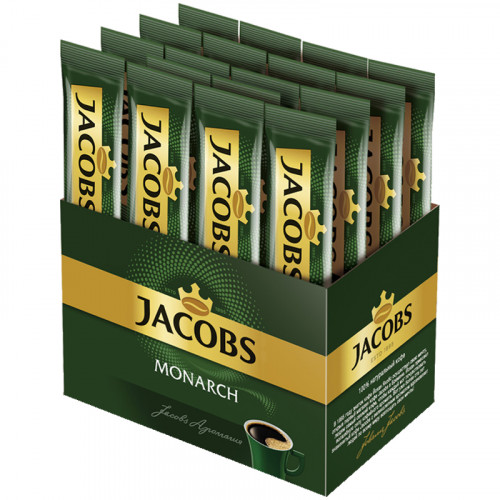 Кофе растворимый Jacobs Monarch, гранулированный, порционный, шоубокс, 26 пакетиков*1,8г, картон