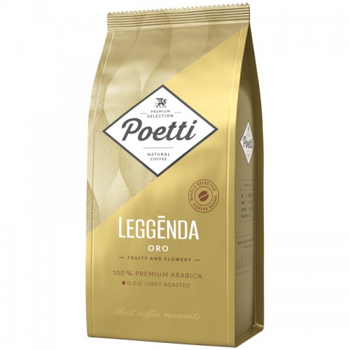 Кофе в зернах Poetti Leggenda Oro, вакуумный пакет, 1кг