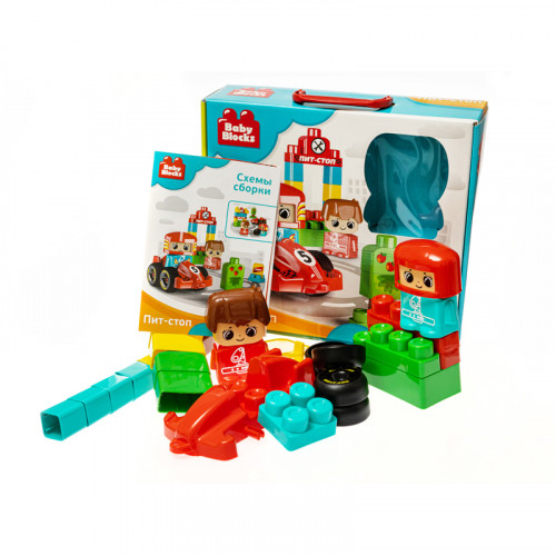 Конструктор пластиковый Десятое королевство Baby Blocks. Пит-стоп, 30 деталей, картонная коробка