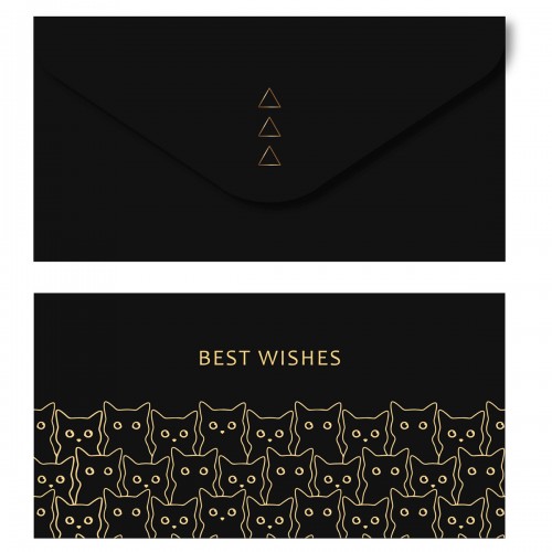 Конверт для денег MESHU Best wishes, 85*164мм, мат. ламинация, фольга