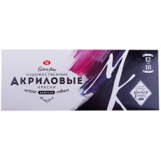 Краски акриловые Мастер-Класс, 12цв., 18мл/туба, картон