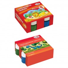 Краски пальчиковые Гамма Мультики, классические, 04 цвета, 100мл, картон. упаковка