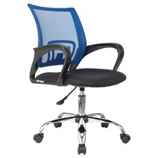 Кресло оператора Helmi HL-M95 R (695) Airy, СН, спинка сетка синяя/сиденье ткань TW черная, пиастра