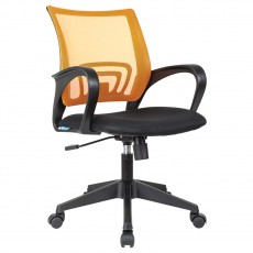 Кресло оператора Helmi HL-M95 (695) Airy, спинка сетка оранжевая/сиденье ткань TW черная, механизм качания