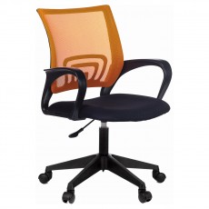 Кресло оператора Helmi HL-M95 R (695) Airy, спинка сетка оранжевая/сиденье ткань TW черная, пиастра