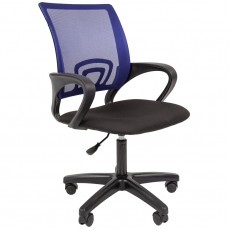 Кресло оператора Helmi HL-M96 R Airy, спинка сетка синяя/сиденье ткань черная, пиастра