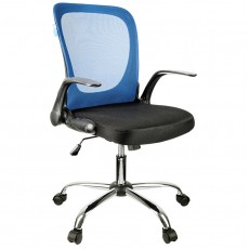 Кресло оператора Helmi HL-M04 Active, ткань, спинка сетка синяя/сиденье TW черн, рег. подлокот, хром