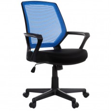 Кресло оператора Helmi HL-M02 Step, ткань, спинка сетка синяя/сиденье TW черная, механизм качания