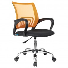 Кресло оператора Helmi HL-M95 R (695) Airy, СН, спинка сетка оранжевая/сиденье ткань TW черная, пиастра