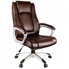 Кресло руководителя Helmi HL-E09 Capital, экокожа коричневая