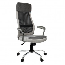 Кресло руководителя Helmi HL-E41 Stylish, ткань/сетка, серая/бежевая