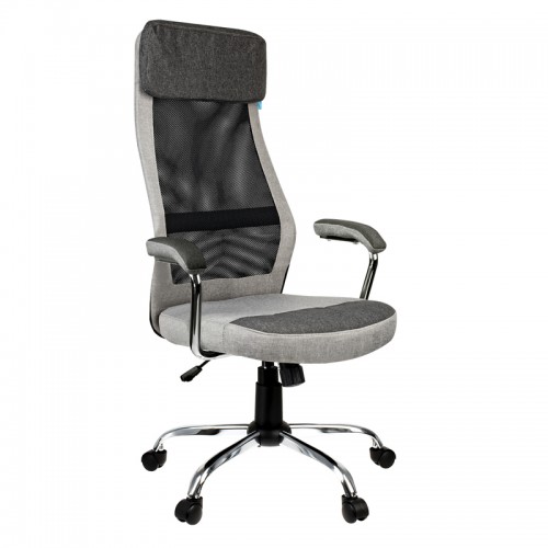 Кресло руководителя Helmi HL-E41 Stylish, ткань/сетка, серая/бежевая