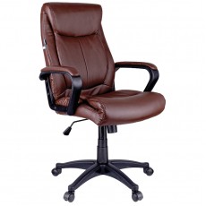 Кресло руководителя Helmi HL-E02 Income, экокожа коричневая
