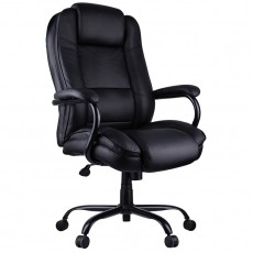 Кресло руководителя Helmi HL-ES01 Extra Strong повышенной прочности, экокожа черная, до 200кг