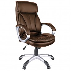 Кресло руководителя Helmi HL-E07 Invest, экокожа коричневая, механизм качания