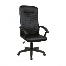 Кресло руководителя Helmi HL-E80 Ornament LTP, экокожа черная, мягкий подлокотник, пиастра, 344263