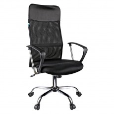 Кресло руководителя Helmi HL-E16 Content, ткань/сетка/экокожа черная, хром