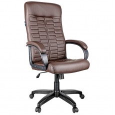 Кресло руководителя Helmi HL-E80 Ornament, экокожа коричневая, мягкий подлокотник