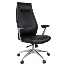 Кресло руководителя Helmi HL-E33 Synchro Premium, экокожа черная, синхромеханизм, алюминий, до 150кг