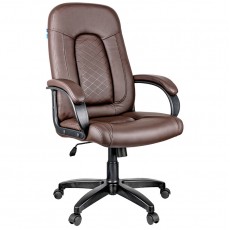 Кресло руководителя Helmi HL-E29 Brilliance, экокожа коричневая, мягкий подлокотник