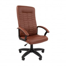 Кресло руководителя Helmi HL-E80 Ornament LTP, экокожа коричневая, мягкий подлокотник, пиастра