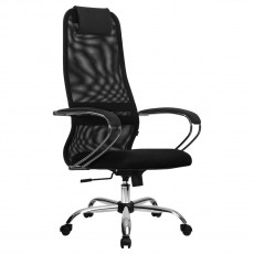 Кресло руководителя Helmi HL-E45 Suasive, ткань-сетка/cетка, черный, механизм качания, хром (SU-8 131/003)