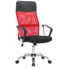 Кресло руководителя Helmi HL-E16 Content, ткань/сетка/экокожа черная/красная, хром