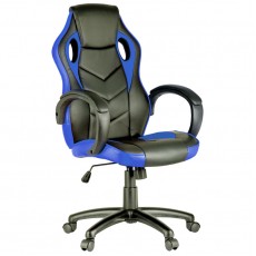 Кресло игровое Helmi HL-S07 Boost, экокожа/ткань черная/синяя