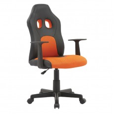 Кресло игровое Helmi HL-S12 Mini, экокожа/ткань, черная/оранжевая
