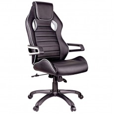 Кресло игровое Helmi HL-S03 Drift, экокожа черная, вставка ткань серая