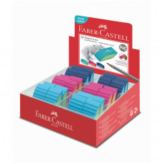 Ластик Faber-Castell PVC-free, скошенный, в пленке, розов./оранж., бирюзов./светло-зелен., синий/светло-гол., 50*22*13мм