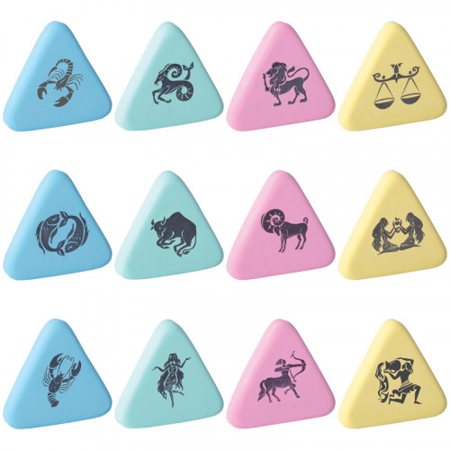 Ластик Berlingo Horoscope, треугольный, натуральный каучук, 35,7*35,7*9мм