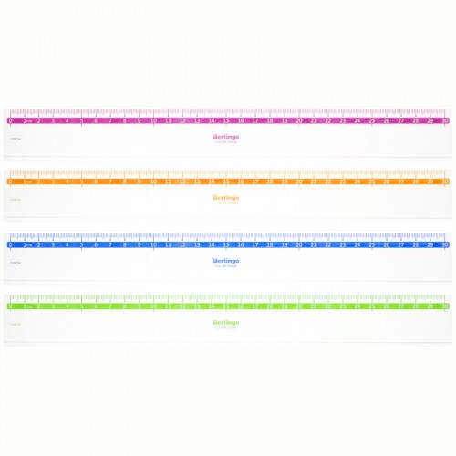 Линейка 30см Berlingo Color, пластиковая, прозрачная