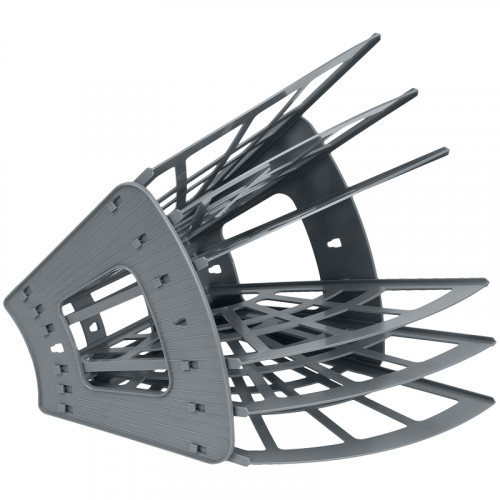 Лоток для бумаг веерный СТАММ Эконом, 6-ти секционный, серый