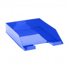Лоток для бумаг горизонтальный СТАММ Фаворит, тонированный синий