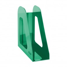Лоток для бумаг вертикальный СТАММ Фаворит, тонированный зеленый, ширина 90мм