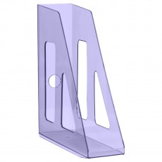 Лоток для бумаг вертикальный СТАММ Актив, тонированный фиолетовый, ширина 70мм
