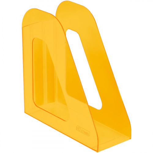 Лоток для бумаг вертикальный СТАММ Фаворит, тонированный оранжевый, ширина 90мм