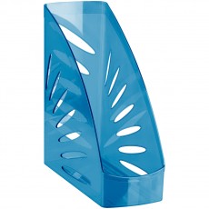 Лоток для бумаг вертикальный СТАММ Тропик, тонированный голубой, ширина 110мм