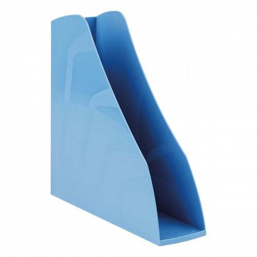 Лоток для бумаг вертикальный СТАММ Вектор, сине-голубой, ширина 80мм