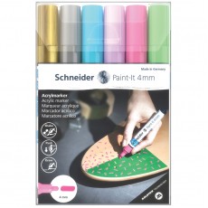 Набор маркеров акриловых Schneider Paint-it 320, 4мм, ассорти, 6шт.