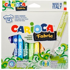 Набор фломастеров для ткани Carioca Fabric Liner 12цв., картон. уп., европодвес