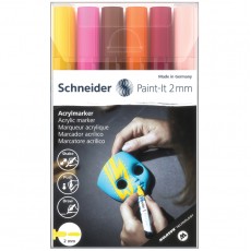 Набор маркеров акриловых Schneider Paint-it 310, 2мм, ассорти, 6шт.