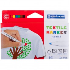 Набор маркеров для ткани Centropen Textil Marker 2739 06цв., 1,8мм, картон. уп., европодвес