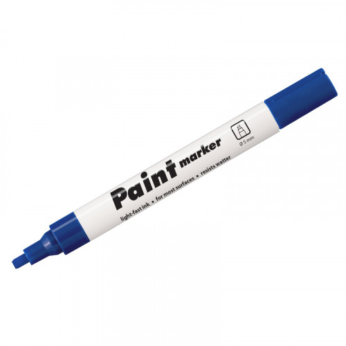 Маркер-краска Centropen Paint Marker 9100 синяя, клиновидный, 5мм, лаковый, блистер